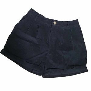 Shein size 12 Black Corduroy Cuffed Cotton Shorts
